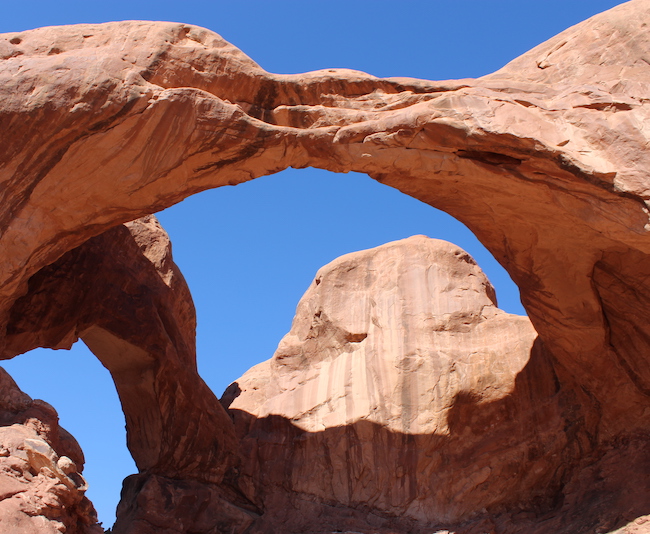 Utah stone arches with blue sky